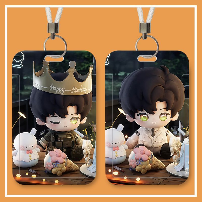 Lanyard Badge Holder - アニメ「ラブ＆ディープスペース」のIDカードホルダー、ネックストラップ、ペンダント、ドアバッジホルダー、キーチェーン。男性向け、仕事用身分証明書ケース、ギフト。