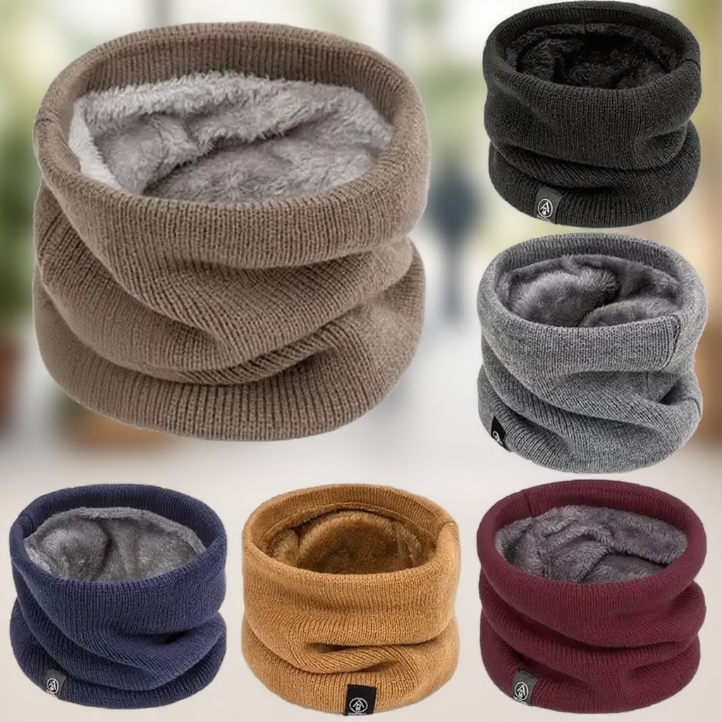 Neck Warmer Tube - 暖かいニットスカーフ、厚手のプラッシュ素材、防風、冬用ネックゲイター、寒い天候のアウトドアスポーツ、スキー、ランニング、男女兼用チューブスカーフ