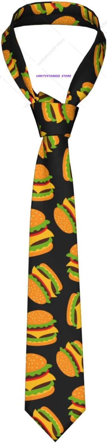 Skinny Tie Men - ハンバーガーメンズスキニータイ ファッションネクタイ 結婚式 新郎 介添人 ミッション