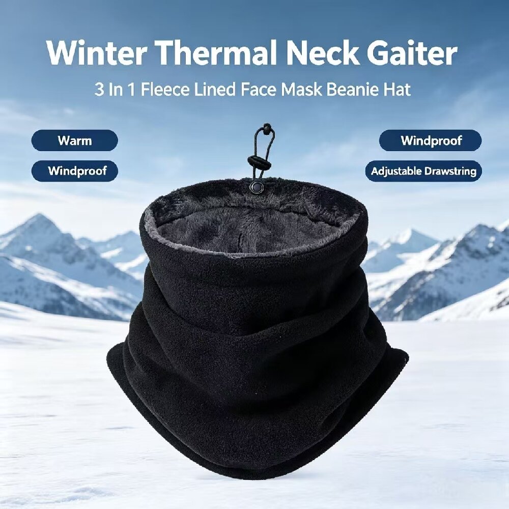 Neck Warmer Tube - 冬用バイク用防寒マスク 男女兼用 フリースネックウォーマー アウトドア 防風スカーフ キャンプ