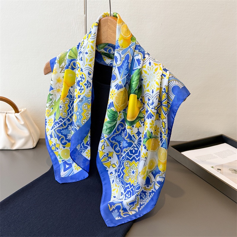 高級 70x70cm 正方形シルクスカーフ 女性用 ボヘミア - Scarf Silk Square のレビューと価格