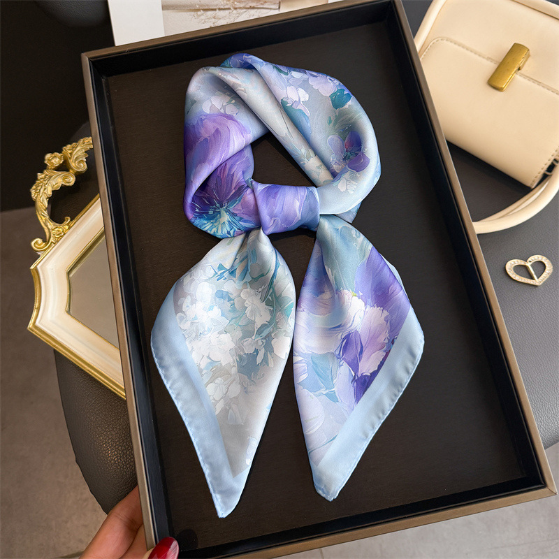 2026年新作 花柄プリント シルク スクエアスカーフ レデ - Scarf Silk Square のレビューと価格
