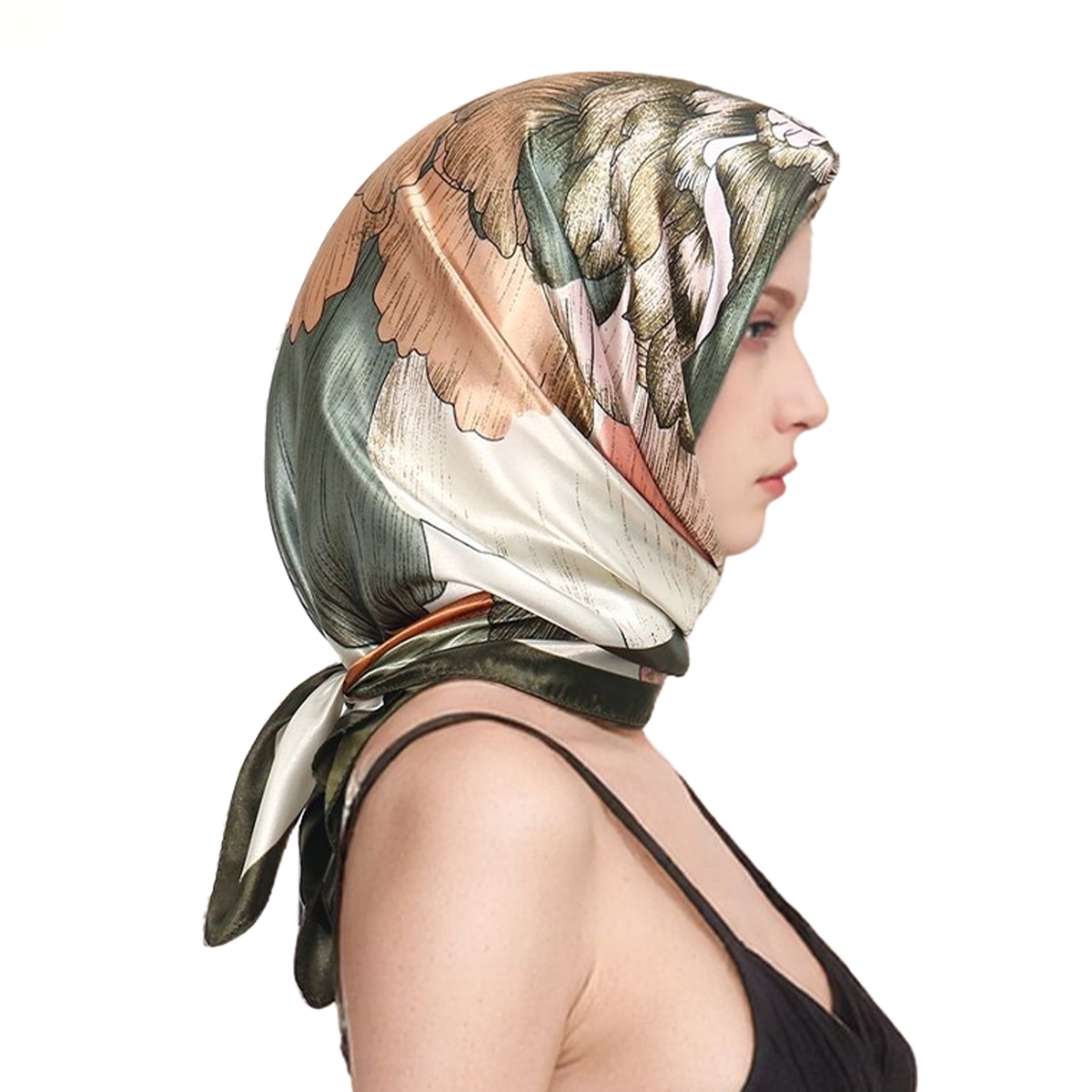90*90 センチメートルサテンシルク正方形スカーフ女性のフ - Scarf Silk Square のレビューと価格