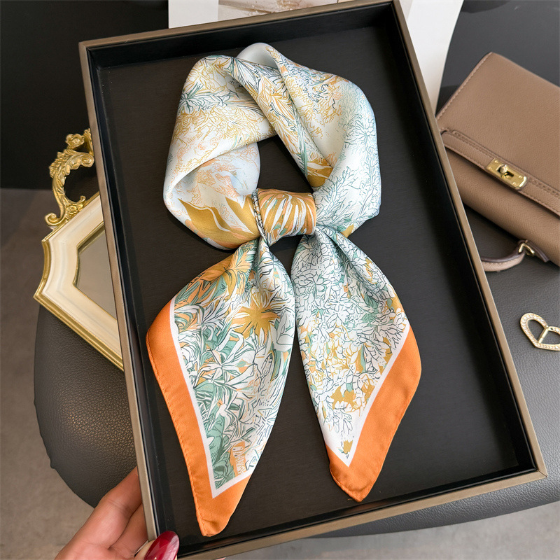 高級デザインプリントスカーフ女性のためのシルクスカーフバンダ - Silk Neck Scarf のレビューと価格