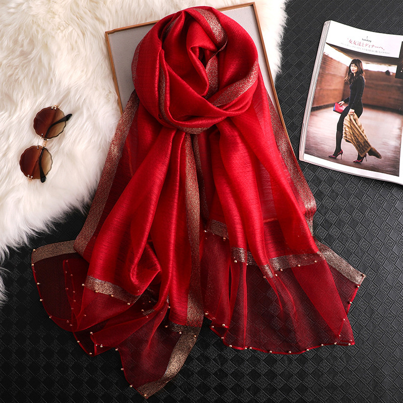 女性用の豪華なシルクスカーフ,花,刺embroidered, - Scarf Silk Square のレビューと価格