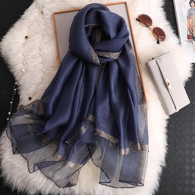 女性用の豪華なシルクスカーフ,花,刺embroidered, - Scarf Silk Square のレビューと価格
