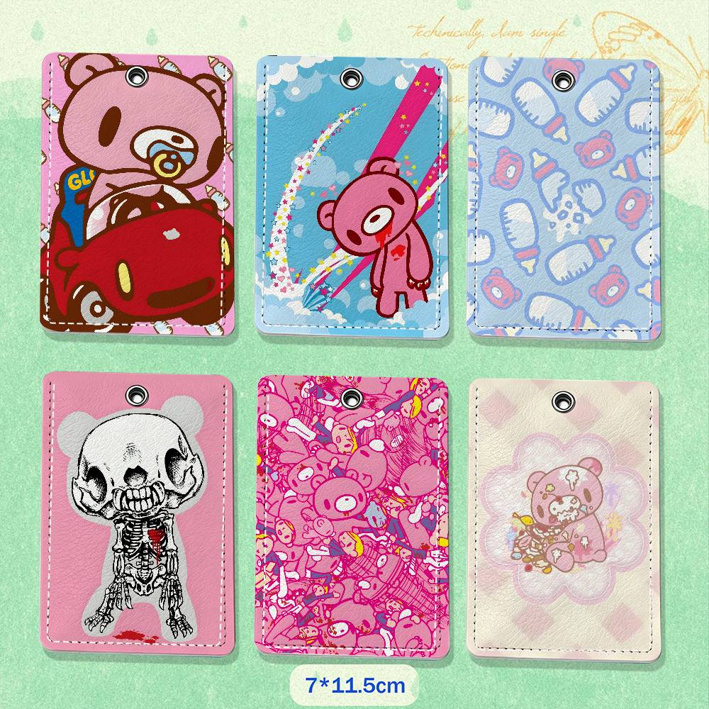 漫画風の「G-Gloomy Bear」レザーキーチェーンバッ - Lanyard Badge Holder のレビューと価格