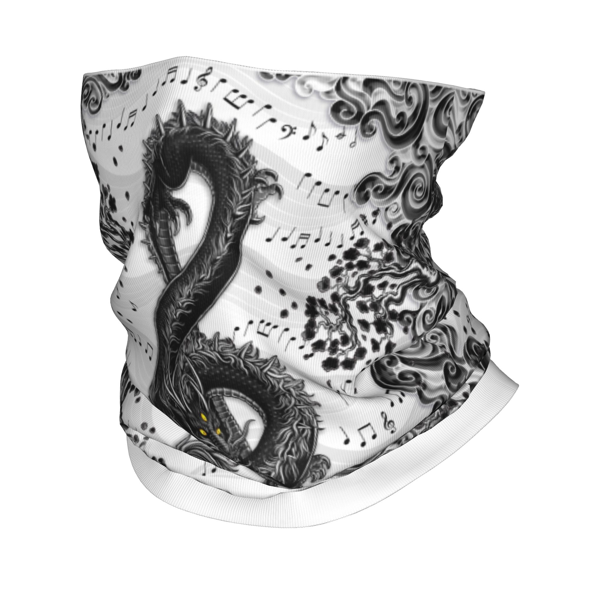 カスタムトレブルクレフ音楽ドラゴンアート冬用ヘッドバンドネッ - Neck Warmer Tube のレビューと価格