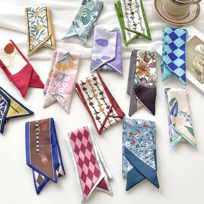 新しい高級ブランドモデル小さなシルクスカーフ女性ヘアバンドバ - Silk Neck Scarf のレビューと価格