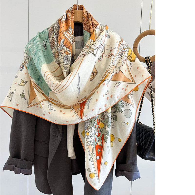 女性用ウールブランケットスカーフ,特大ショール,正方形,暖か - Woven Scarf Blanket のレビューと価格